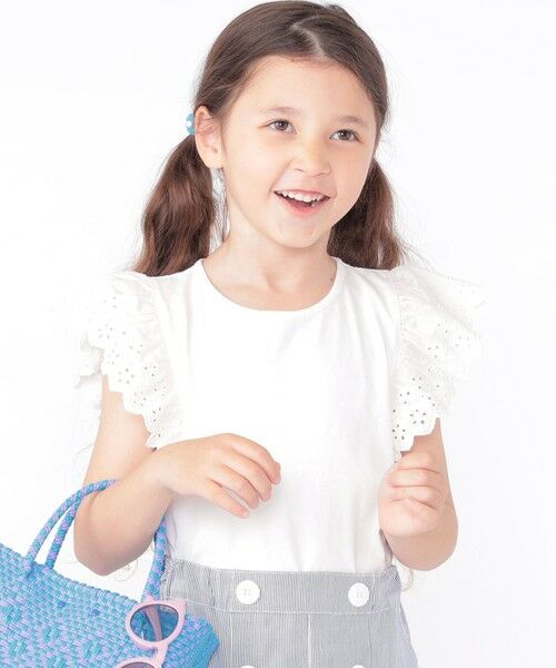SHIPS / シップス Tシャツ | SHIPS KIDS:100〜130cm / レース フリル 半袖 TEE | 詳細2