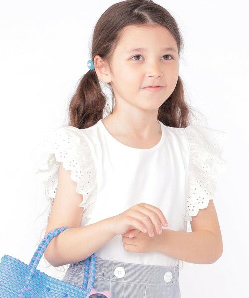 SHIPS / シップス Tシャツ | SHIPS KIDS:100〜130cm / レース フリル 半袖 TEE | 詳細3