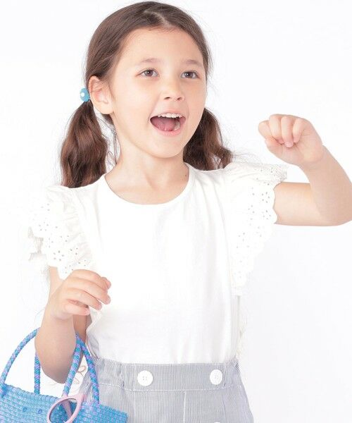 SHIPS / シップス Tシャツ | SHIPS KIDS:100〜130cm / レース フリル 半袖 TEE | 詳細4