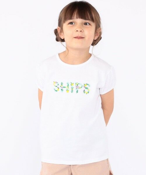 SHIPS / シップス Tシャツ | SHIPS KIDS:100〜130cm / ガーリー 刺繍 ロゴ Tシャツ | 詳細2