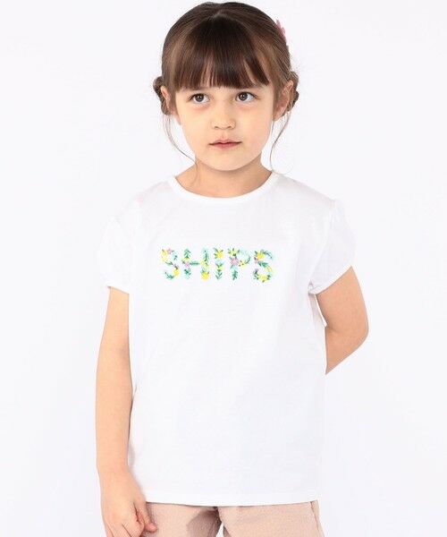 SHIPS / シップス Tシャツ | SHIPS KIDS:100〜130cm / ガーリー 刺繍 ロゴ Tシャツ | 詳細3