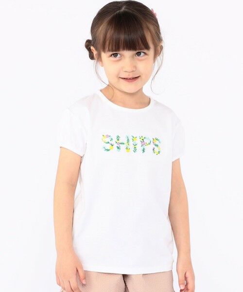 SHIPS / シップス Tシャツ | SHIPS KIDS:100〜130cm / ガーリー 刺繍 ロゴ Tシャツ | 詳細4