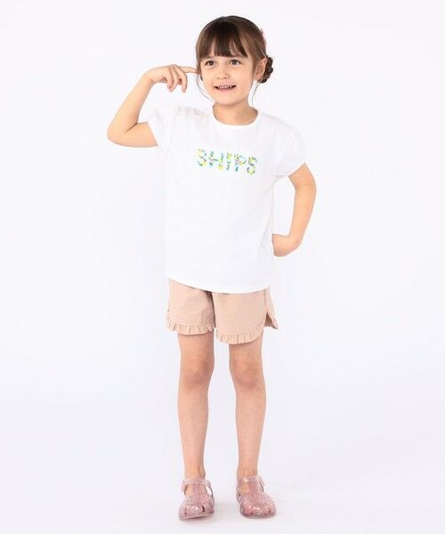 SHIPS / シップス Tシャツ | SHIPS KIDS:100〜130cm / ガーリー 刺繍 ロゴ Tシャツ | 詳細8