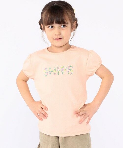 SHIPS / シップス Tシャツ | SHIPS KIDS:100〜130cm / ガーリー 刺繍 ロゴ Tシャツ | 詳細19