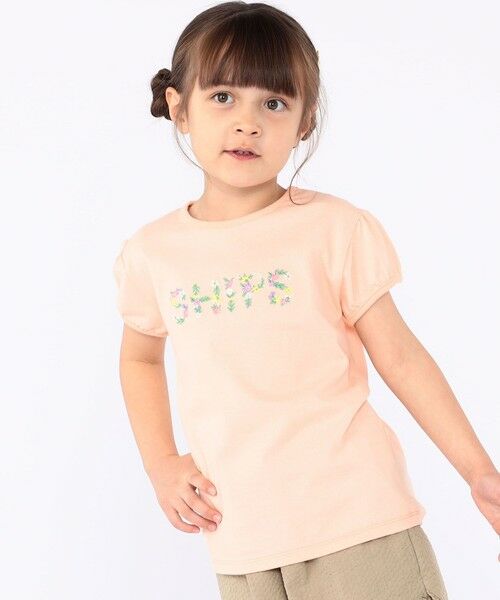 SHIPS / シップス Tシャツ | SHIPS KIDS:100〜130cm / ガーリー 刺繍 ロゴ Tシャツ | 詳細20