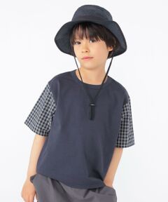 SHIPS / シップス Tシャツ | SHIPS KIDS:100〜130cm / チェック 切替 半袖 TEE