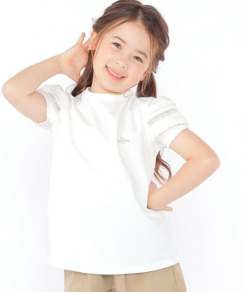 SHIPS / シップス Tシャツ | SHIPS KIDS:100〜130cm/袖レース デザイン Tシャツ | 詳細1