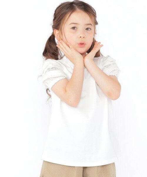 SHIPS / シップス Tシャツ | SHIPS KIDS:100〜130cm/袖レース デザイン Tシャツ | 詳細3