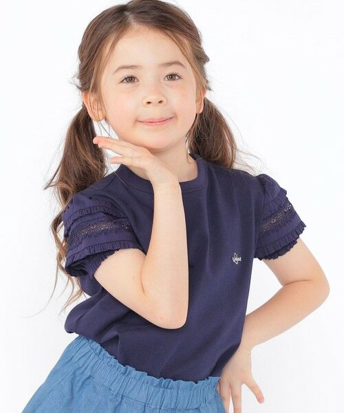 SHIPS / シップス Tシャツ | SHIPS KIDS:100〜130cm/袖レース デザイン Tシャツ | 詳細17