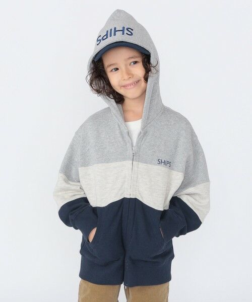 SHIPS / シップス カーディガン・ボレロ | SHIPS KIDS:100〜130cm / ロゴ フード ジップ パーカ | 詳細10