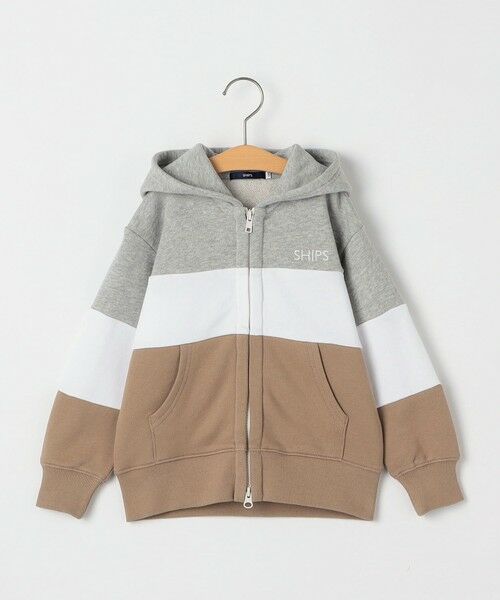 SHIPS / シップス カーディガン・ボレロ | SHIPS KIDS:100〜130cm / ロゴ フード ジップ パーカ（ベージュ）