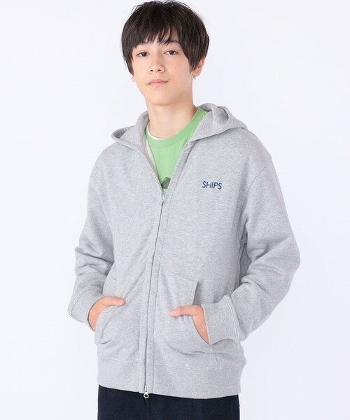 SHIPS / シップス カーディガン・ボレロ | SHIPS KIDS:140〜160cm / ロゴ フード ジップ パーカ | 詳細1