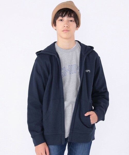 SHIPS / シップス カーディガン・ボレロ | SHIPS KIDS:140〜160cm / ロゴ フード ジップ パーカ | 詳細14