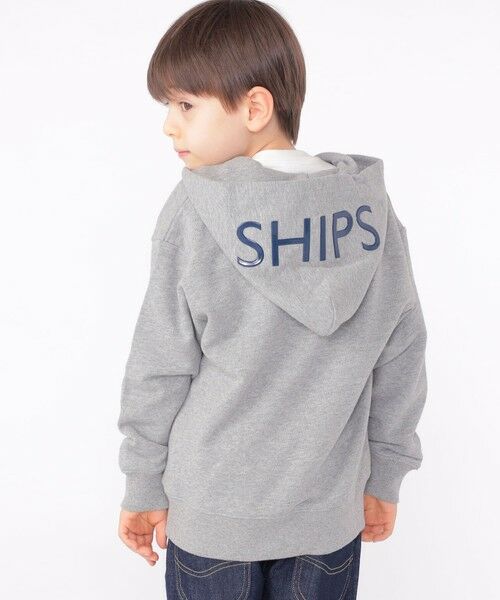 SHIPS / シップス カーディガン・ボレロ | SHIPS KIDS:100〜130cm / ロゴ フード ジップ パーカー(ヘザーグレー)