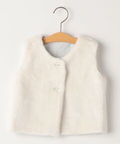 SHIPS / シップス ベスト | SHIPS KIDS:80〜90cm / ベビー フェイクファー リバーシブル ベスト