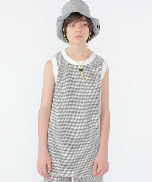 SHIPS / シップス タンクトップ | MOUN TEN.:160cm / バイカラー ワッフル タンクトップ | 詳細1