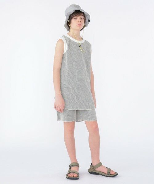 SHIPS / シップス タンクトップ | MOUN TEN.:160cm / バイカラー ワッフル タンクトップ | 詳細3
