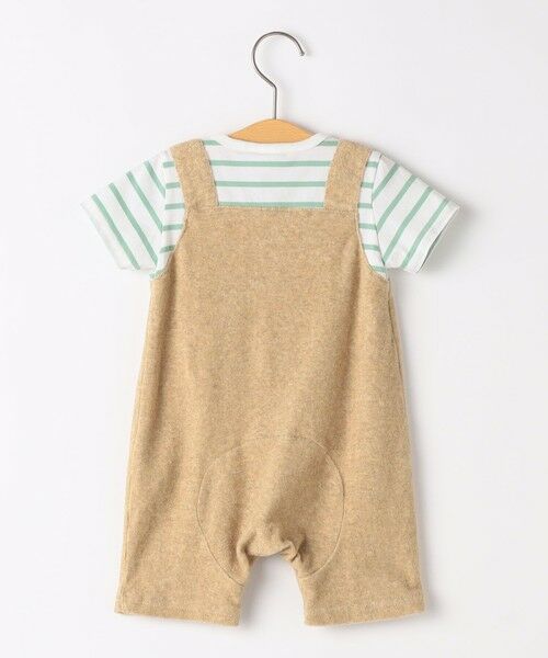 SHIPS / シップス ベビー・キッズグッズ | SHIPS KIDS:70〜80cm / フェイク オーバーオール ボーダー ロンパース | 詳細1