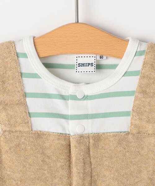 SHIPS / シップス ベビー・キッズグッズ | SHIPS KIDS:70〜80cm / フェイク オーバーオール ボーダー ロンパース | 詳細2