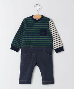 SHIPS / シップス ベビー・キッズグッズ | SHIPS KIDS:70〜80cm / オーガニック コットン ボーダー ロンパース