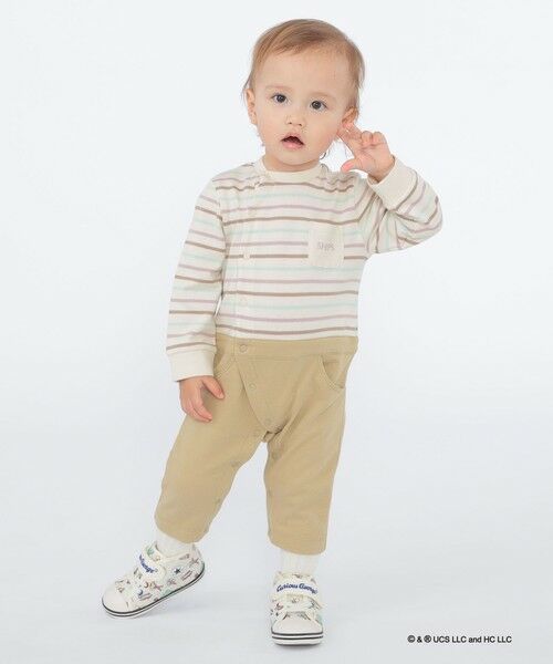 SHIPS / シップス ベビー・キッズグッズ | SHIPS KIDS:70〜80cm / オーガニック コットン ボーダー ロンパース | 詳細2