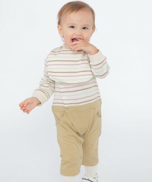 SHIPS / シップス ベビー・キッズグッズ | SHIPS KIDS:70〜80cm / オーガニック コットン ボーダー ロンパース | 詳細4