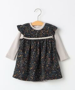 SHIPS / シップス ロンパース | SHIPS KIDS:70〜80cm / コーデュロイ ジャンスカ× テレコ ロンパース セット