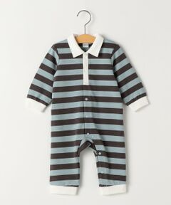 SHIPS / シップス ロンパース | SHIPS KIDS:70〜80cm / ボーダー ラガーシャツ ロンパース