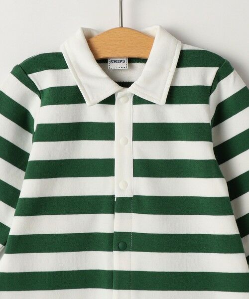 SHIPS / シップス ロンパース | SHIPS KIDS:70〜80cm / ボーダー ラガーシャツ ロンパース | 詳細2