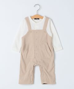 SHIPS / シップス ロンパース | SHIPS KIDS:70〜80cm / フェイク オーバーオール ロンパース
