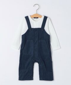 SHIPS / シップス ロンパース | SHIPS KIDS:70〜80cm / フェイク オーバーオール ロンパース