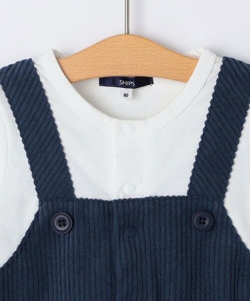 SHIPS / シップス ロンパース | SHIPS KIDS:70〜80cm / フェイク オーバーオール ロンパース | 詳細3