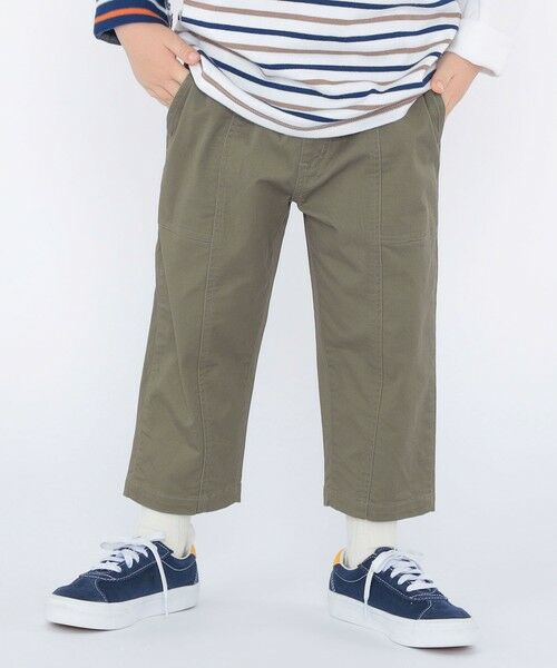SHIPS / シップス ショート・ハーフ・半端丈パンツ | SHIPS KIDS:100〜130cm /テーパード クロップド パンツ(オリーブ)