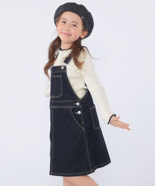 SHIPS / シップス ミニ・ひざ丈スカート | SHIPS KIDS:100〜130cm /デニム オーバーオール スカート | 詳細1