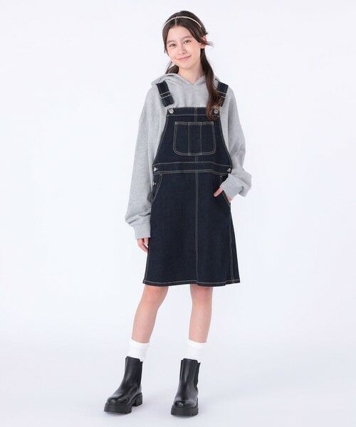 SHIPS / シップス ミニ・ひざ丈スカート | SHIPS KIDS:140〜150cm /デニム オーバーオール スカート | 詳細4