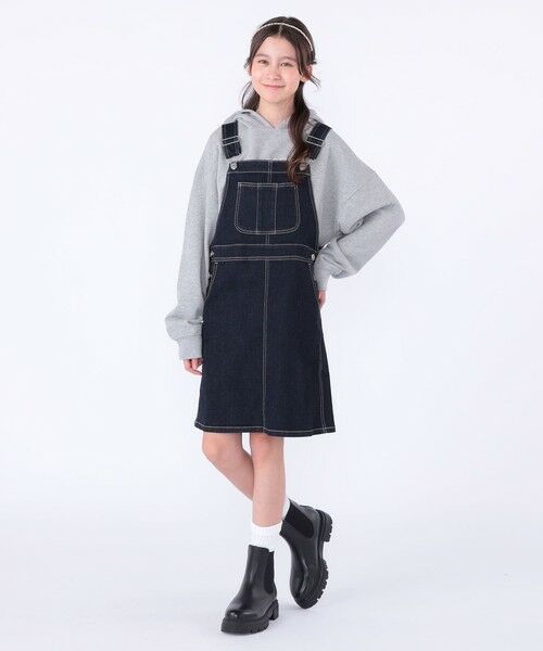 SHIPS / シップス ミニ・ひざ丈スカート | SHIPS KIDS:140〜150cm /デニム オーバーオール スカート | 詳細7