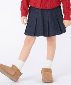 SHIPS / シップス ショート・ハーフ・半端丈パンツ | SHIPS KIDS:100〜130cm /デニム プリーツ キュロット