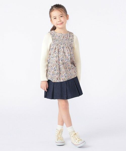 SHIPS / シップス ショート・ハーフ・半端丈パンツ | SHIPS KIDS:100〜130cm /デニム プリーツ キュロット | 詳細10