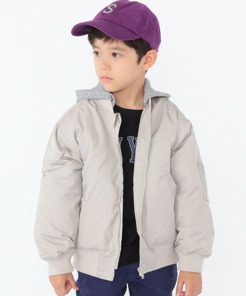 SHIPS / シップス その他アウター | SHIPS KIDS:100〜130cm / MA-1 キルティング フード ジャケット(ライトグレー)