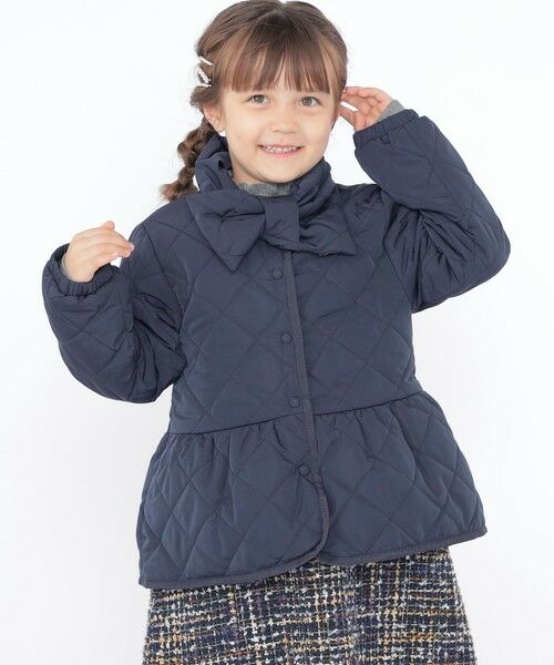 SHIPS / シップス その他アウター | SHIPS KIDS:100〜130cm /〈撥水/洗濯機可能〉キルト ペプラム ジャケット(ネイビー)