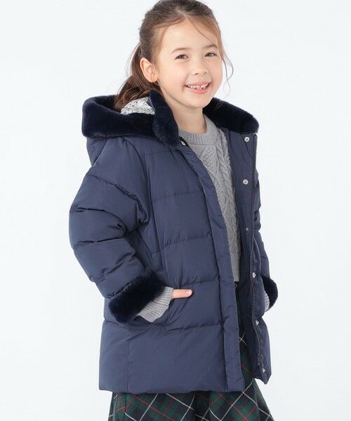 SHIPS / シップス ダウンジャケット・ベスト | SHIPS KIDS:100〜130cm /〈撥水/手洗い可能〉ミディアム丈 リサイクル ダウン フーディー | 詳細22