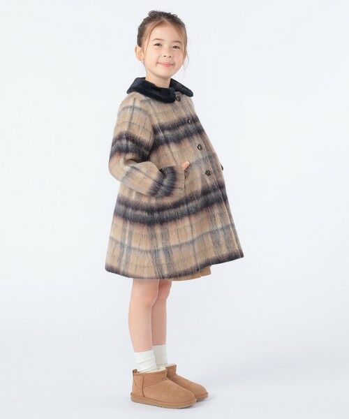 SHIPS / シップス ダッフルコート | SHIPS KIDS:100〜130cm/シャギー チェック コート | 詳細8