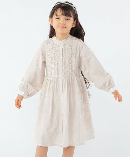 SHIPS / シップス ロング・マキシ丈ワンピース | SHIPS KIDS:100〜130cm / フリル シャツ ワンピース | 詳細1