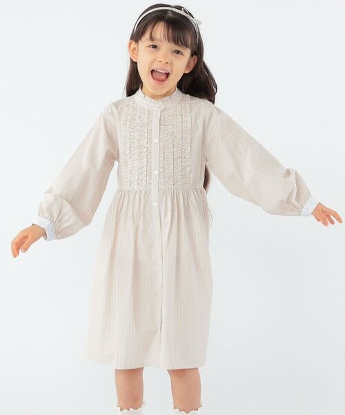 SHIPS / シップス ロング・マキシ丈ワンピース | SHIPS KIDS:100〜130cm / フリル シャツ ワンピース | 詳細2