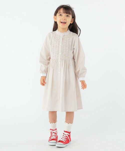 SHIPS / シップス ロング・マキシ丈ワンピース | SHIPS KIDS:100〜130cm / フリル シャツ ワンピース | 詳細3