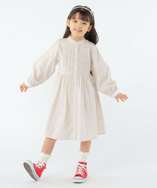 SHIPS / シップス ロング・マキシ丈ワンピース | SHIPS KIDS:100〜130cm / フリル シャツ ワンピース | 詳細4