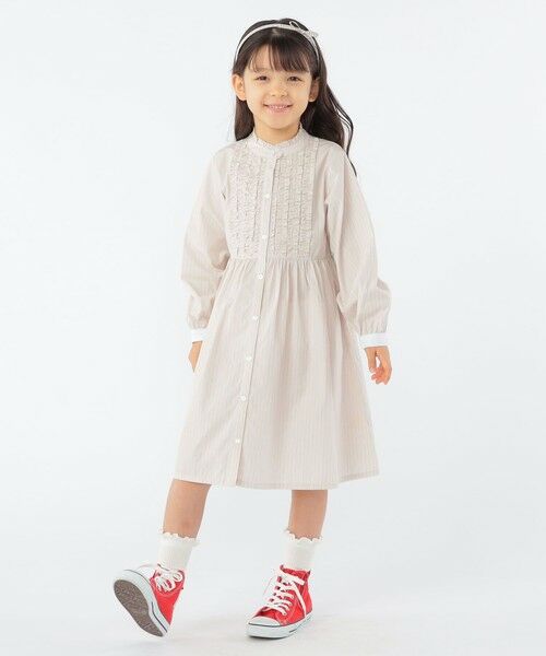 SHIPS / シップス ロング・マキシ丈ワンピース | SHIPS KIDS:100〜130cm / フリル シャツ ワンピース | 詳細5