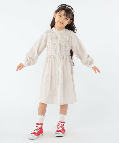 SHIPS / シップス ロング・マキシ丈ワンピース | SHIPS KIDS:100〜130cm / フリル シャツ ワンピース | 詳細7