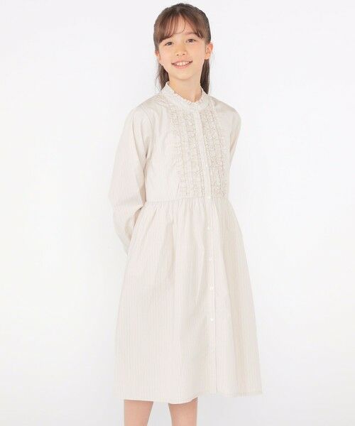 SHIPS / シップス ロング・マキシ丈ワンピース | SHIPS KIDS:140〜150cm / フリル シャツ ワンピース | 詳細1
