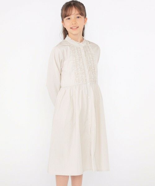 SHIPS / シップス ロング・マキシ丈ワンピース | SHIPS KIDS:140〜150cm / フリル シャツ ワンピース | 詳細3
